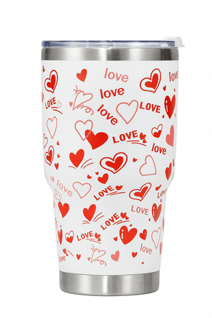 Love Print Stainless Steel Travel Tumbler
